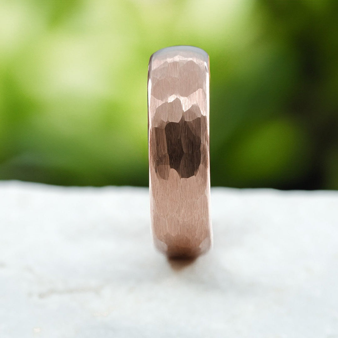 Rose Gold Hammered Band - 6mm