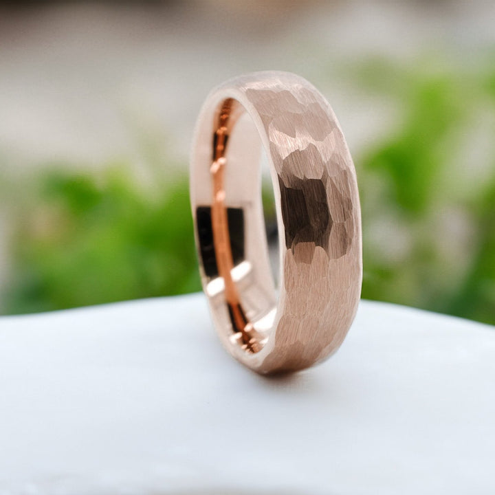 Rose Gold Hammered Band - 6mm