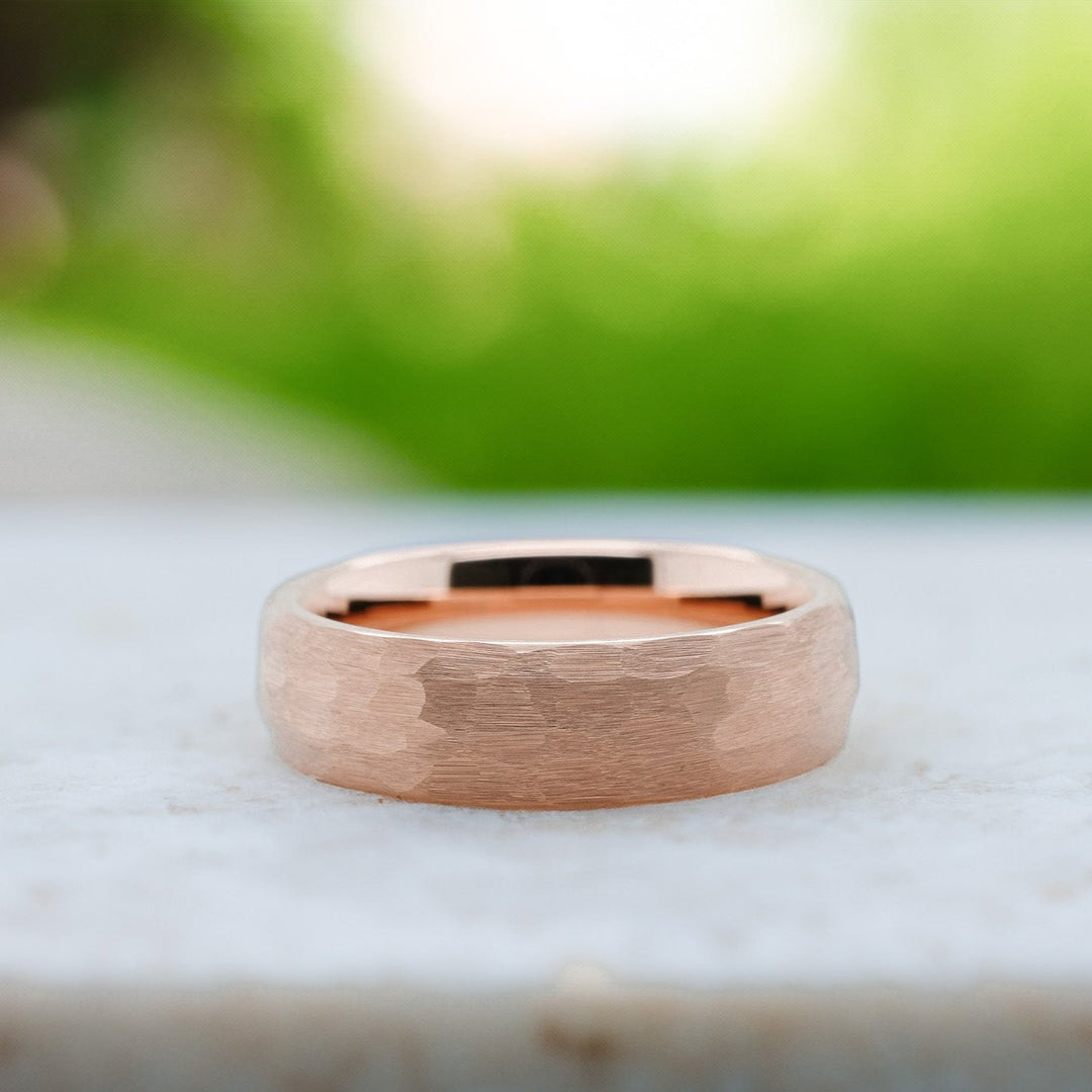 Rose Gold Hammered Band - 6mm