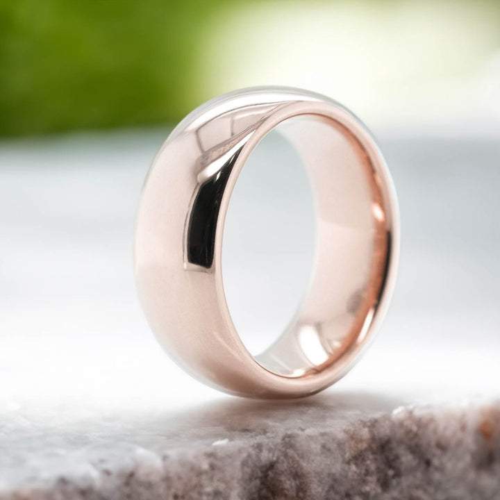 High Polished Rose Gold Band - 8mm