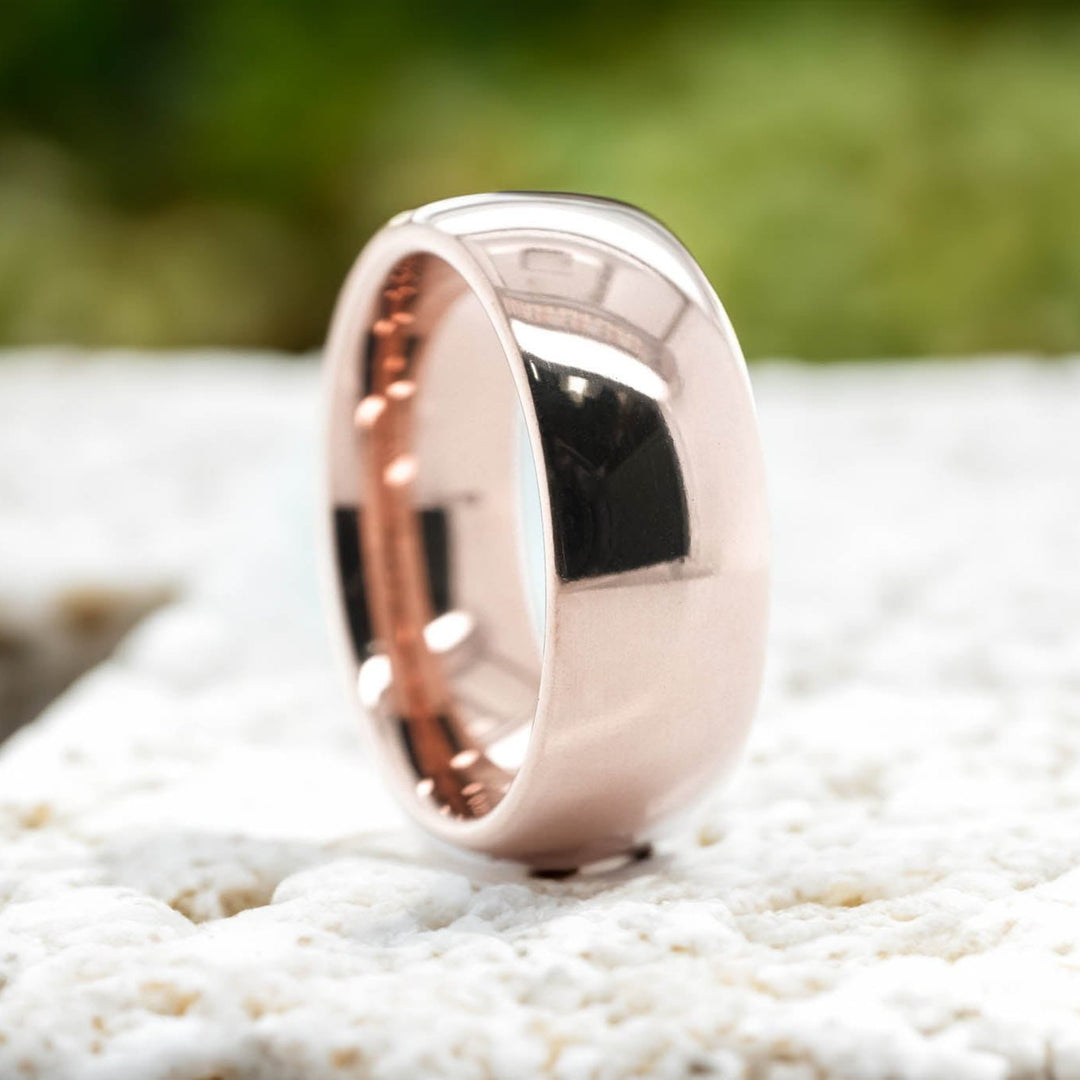 High Polished Rose Gold Band - 8mm