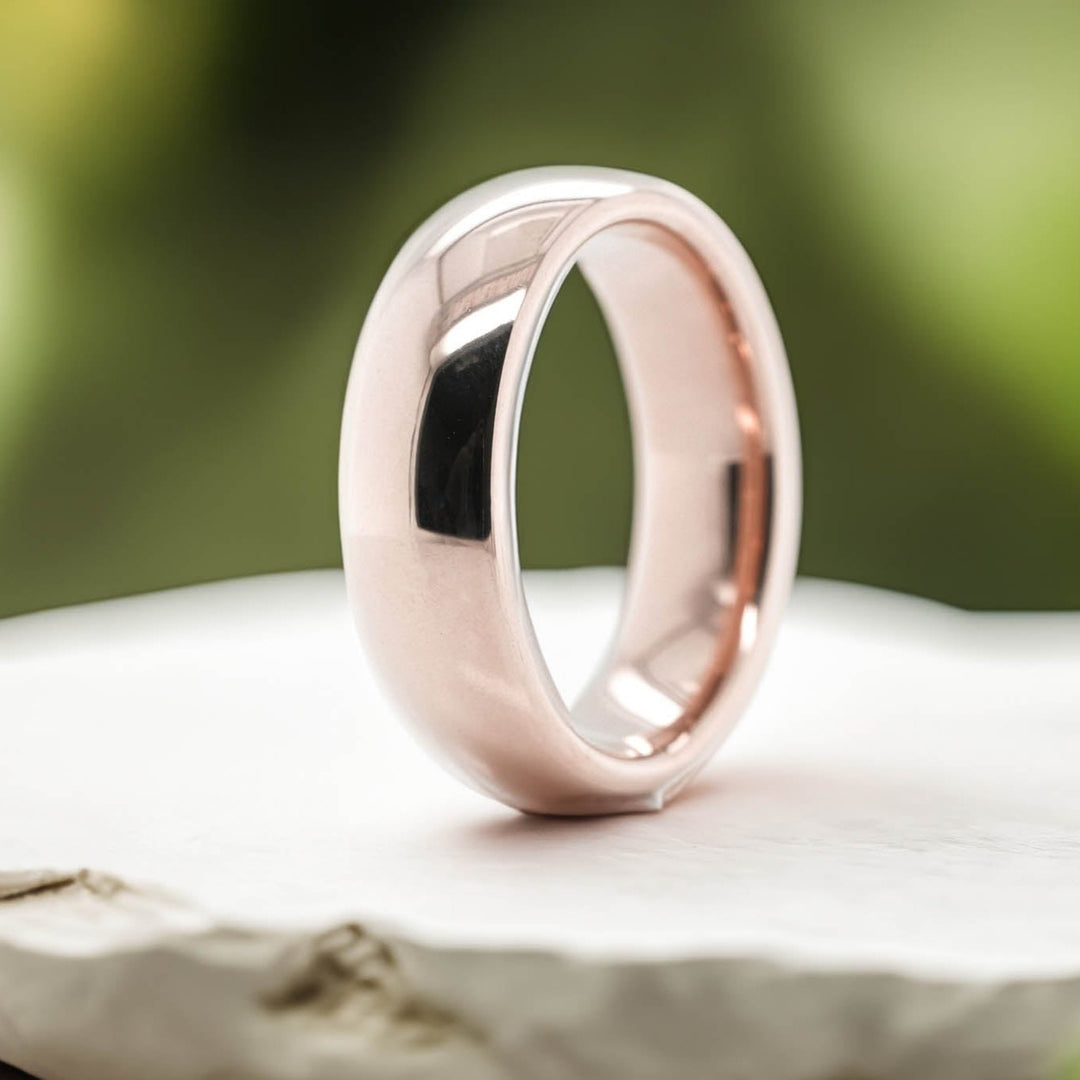 High Polished Rose Gold Band - 6mm