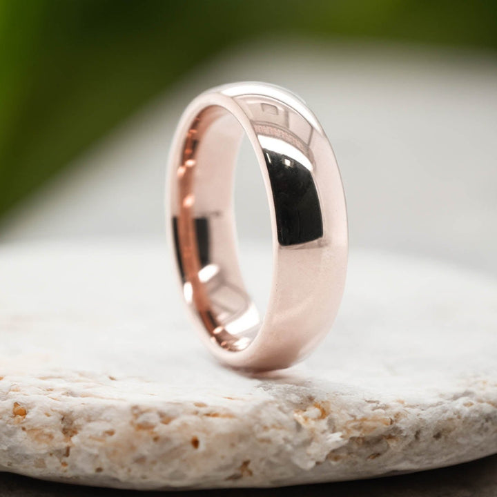 High Polished Rose Gold Band - 6mm