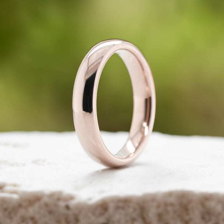 High Polished Rose Gold Band - 4mm