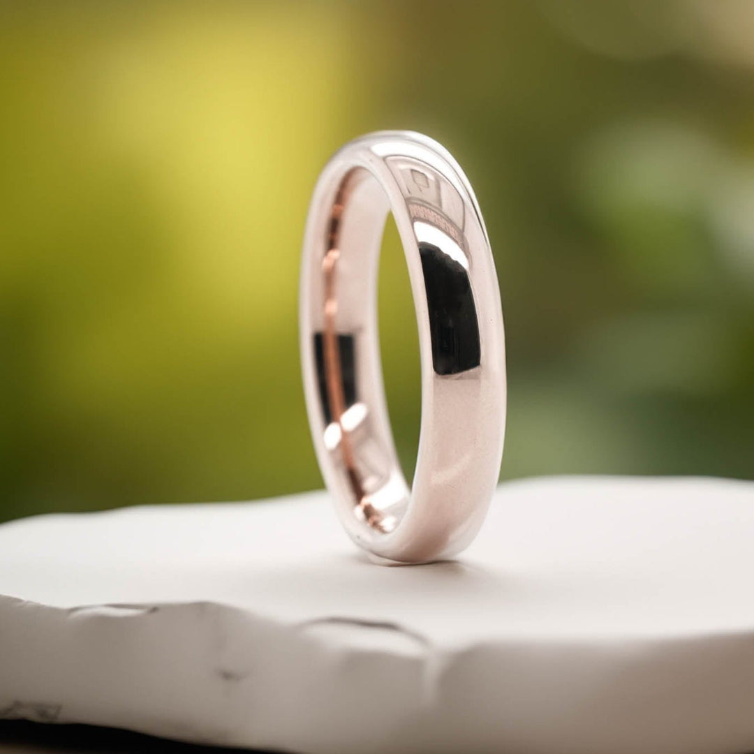 High Polished Rose Gold Band - 4mm