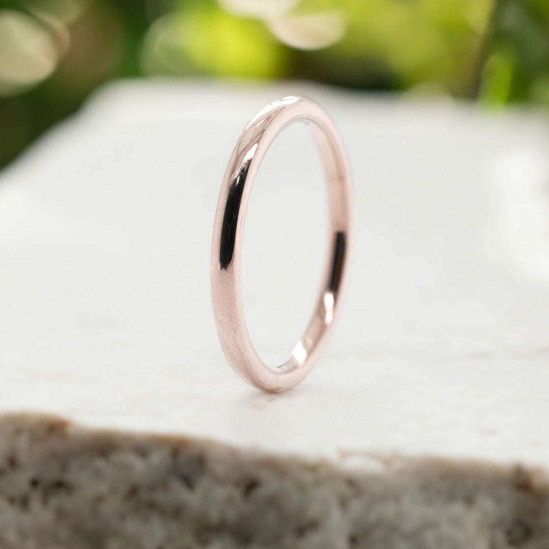 High Polished Rose Gold Band - 2mm