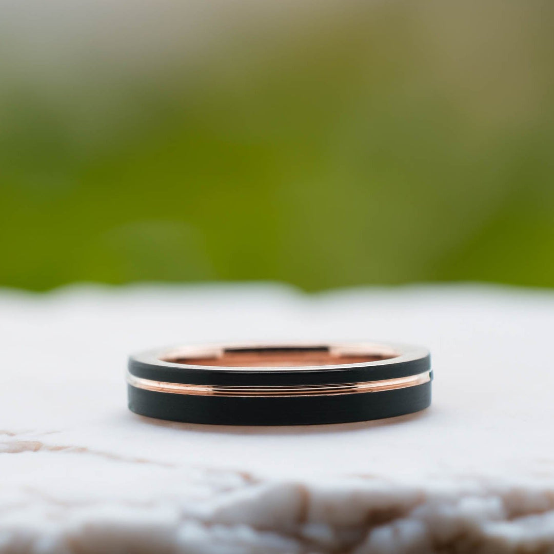 Black Brushed / Rose Gold Stripe & Interior - 4mm