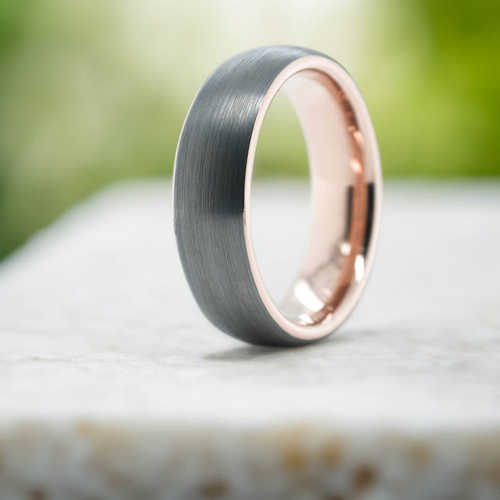 Silver Brushed / Rose Gold - 6mm