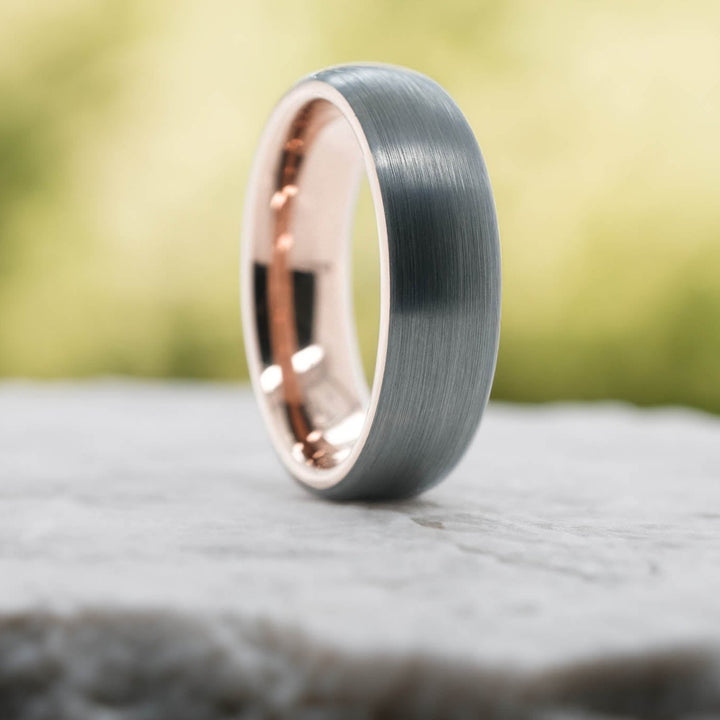 Silver Brushed / Rose Gold - 6mm