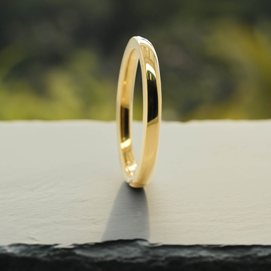 High Polished Yellow Gold - 2mm