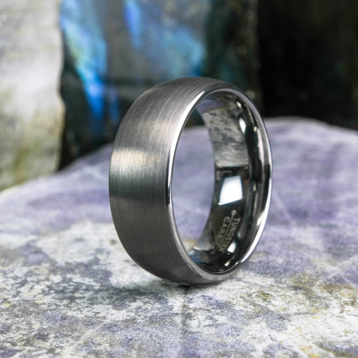 Classic Brushed Silver Tungsten Carbide Unisex Band - 8mm