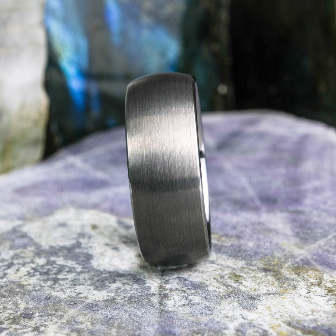 Classic Brushed Silver Tungsten Carbide Unisex Band - 8mm