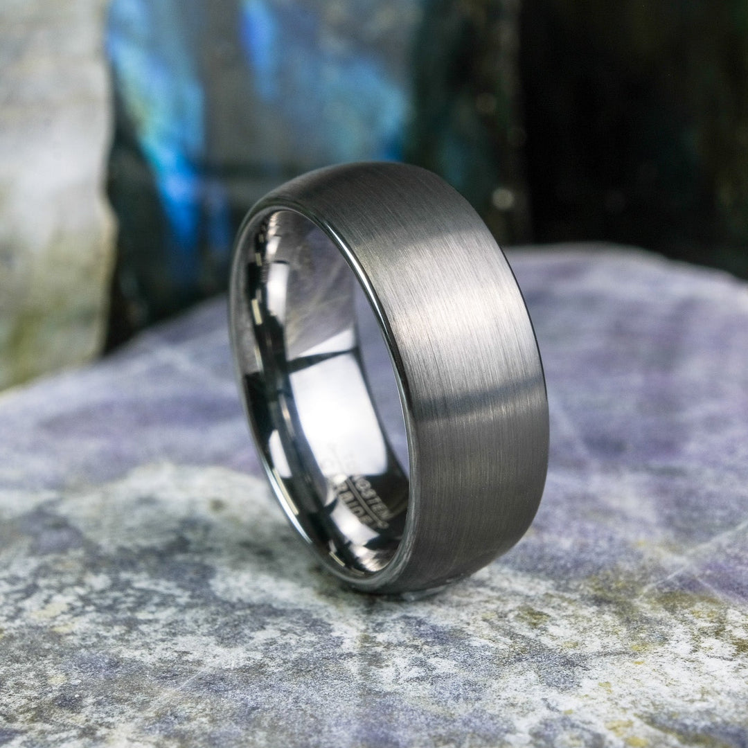 Classic Brushed Silver Tungsten Carbide Unisex Band - 8mm