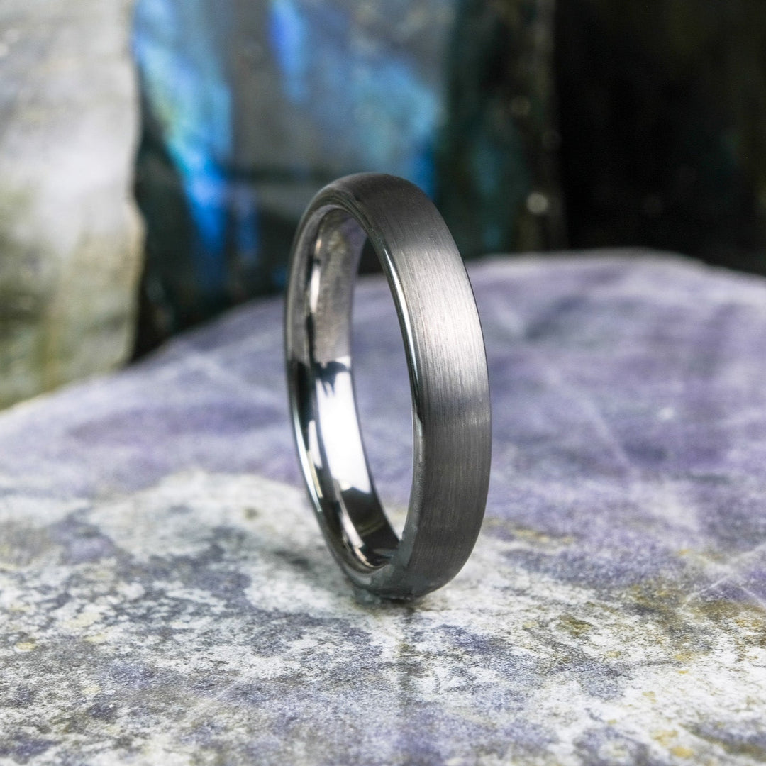 Classic Brushed Silver Tungsten Carbide Unisex Band - 4mm