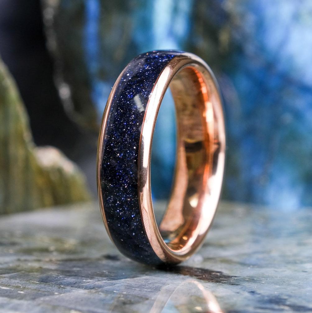 Nebula Crushed Meteorite / Rose Gold - 6mm