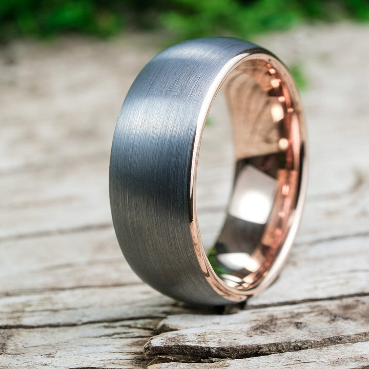 Silver Brushed / Rose Gold - 8mm