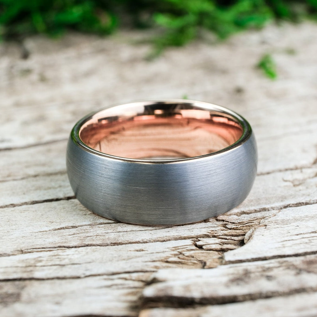 Silver Brushed / Rose Gold - 8mm