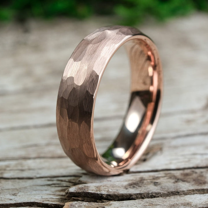 Rose Gold Hammered Band - 6mm