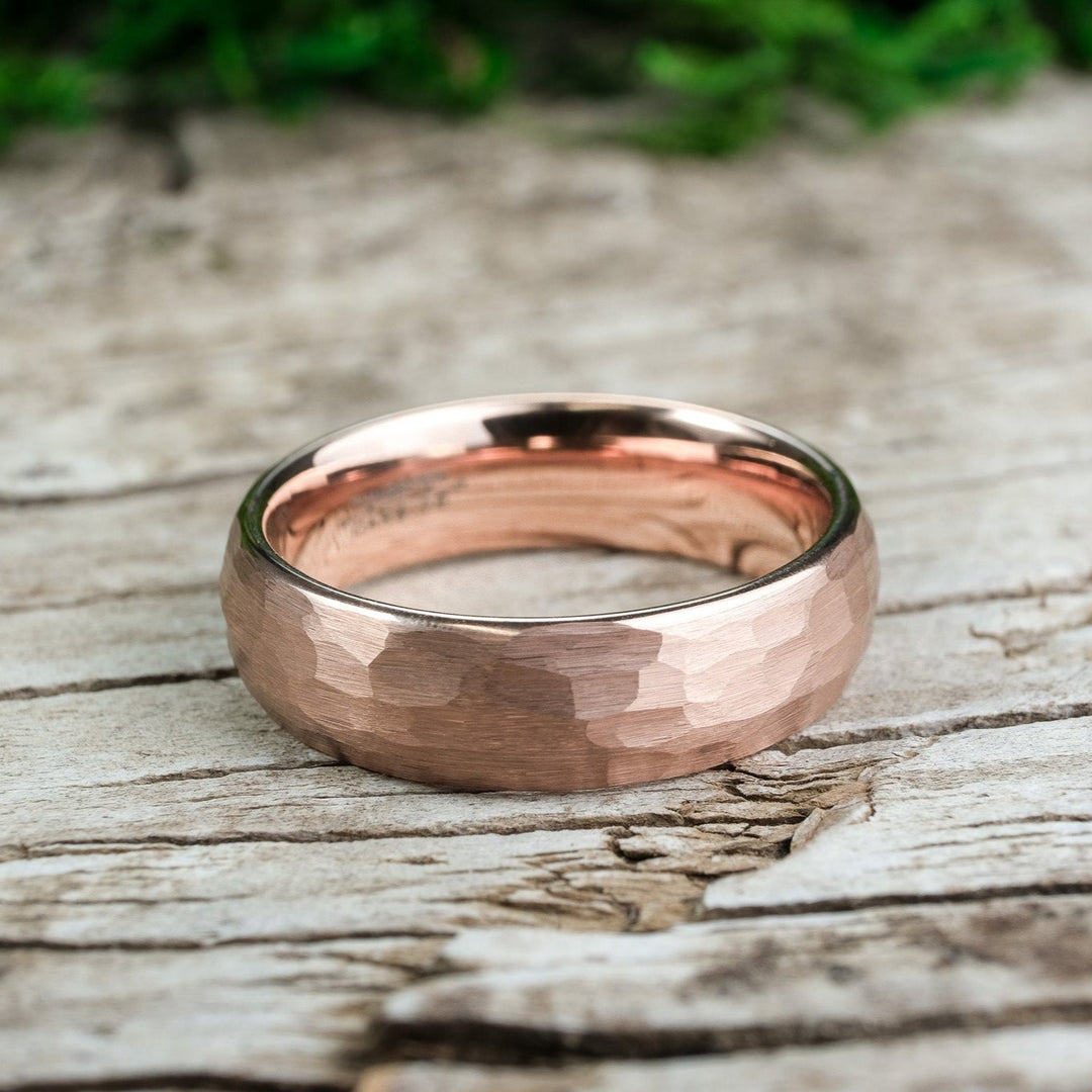 Rose Gold Hammered Band - 6mm