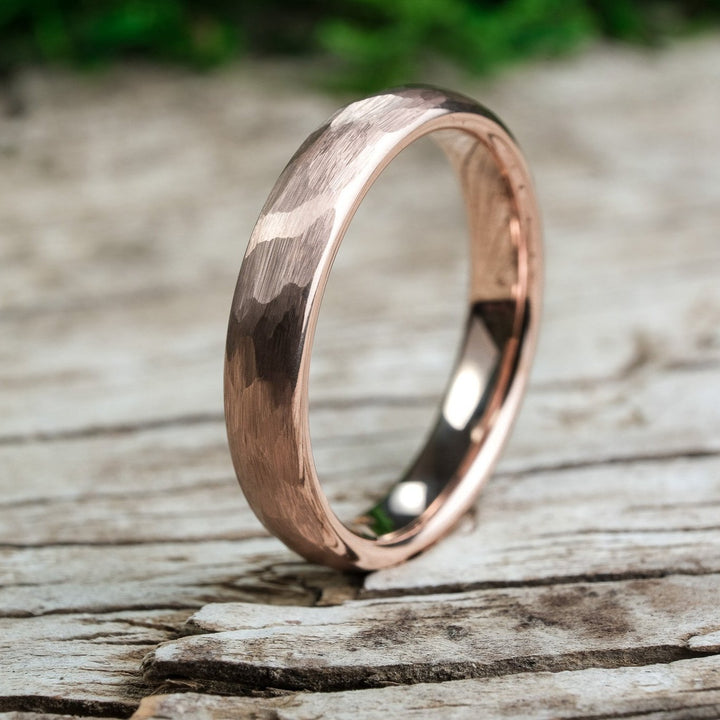 Rose Gold Hammered Band - 4mm