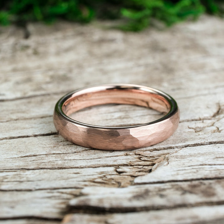 Rose Gold Hammered Band - 4mm