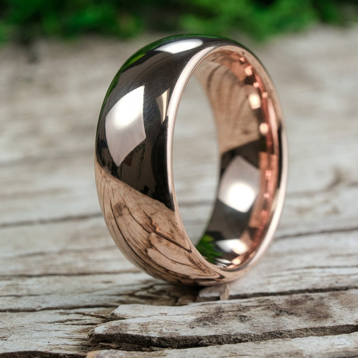 High Polished Rose Gold Band - 8mm