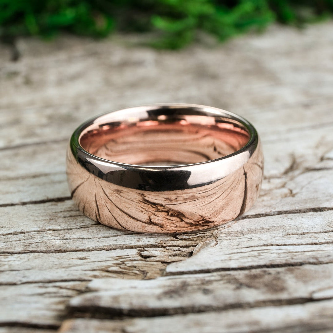 High Polished Rose Gold Band - 8mm