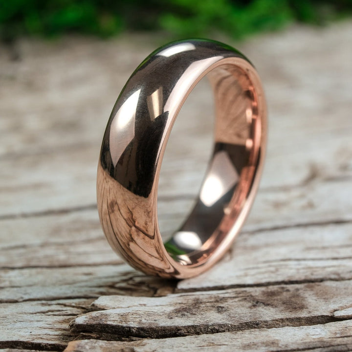 High Polished Rose Gold Band - 6mm