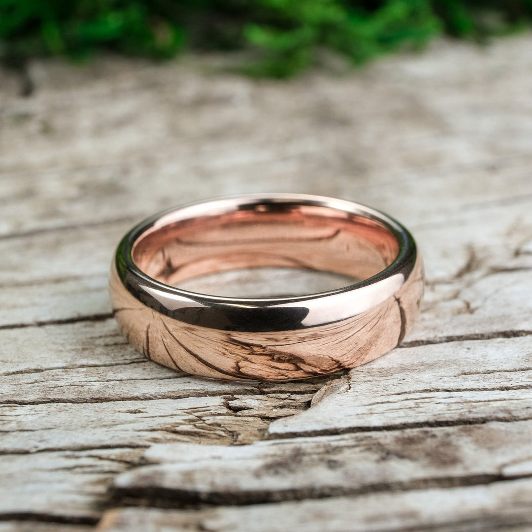 High Polished Rose Gold Band - 6mm