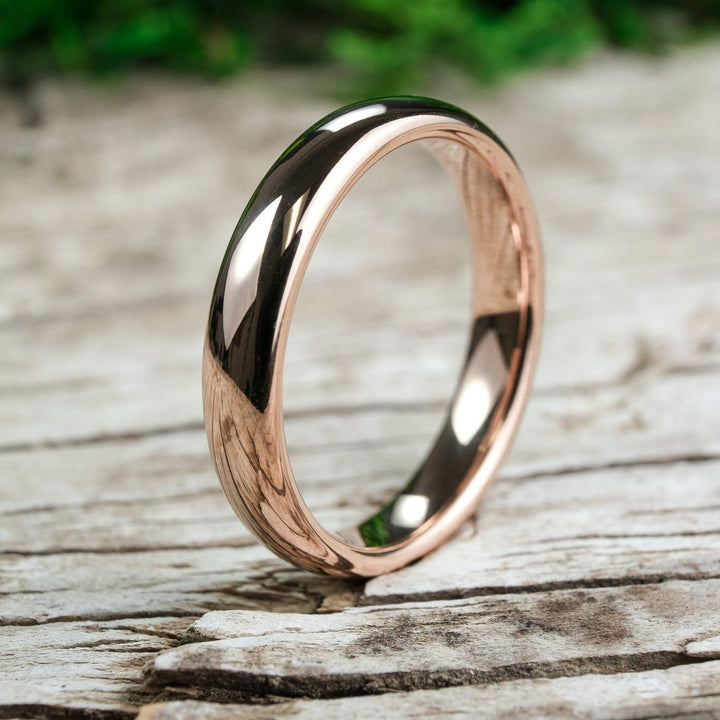 High Polished Rose Gold Band - 4mm