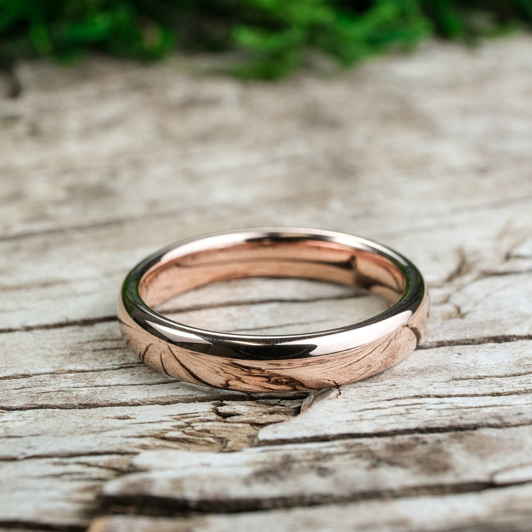 High Polished Rose Gold Band - 4mm