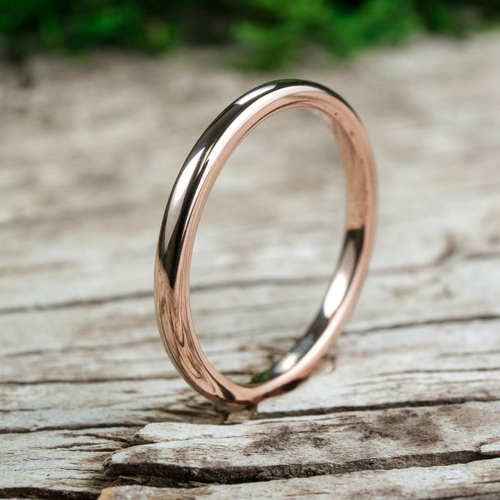 High Polished Rose Gold Band - 2mm