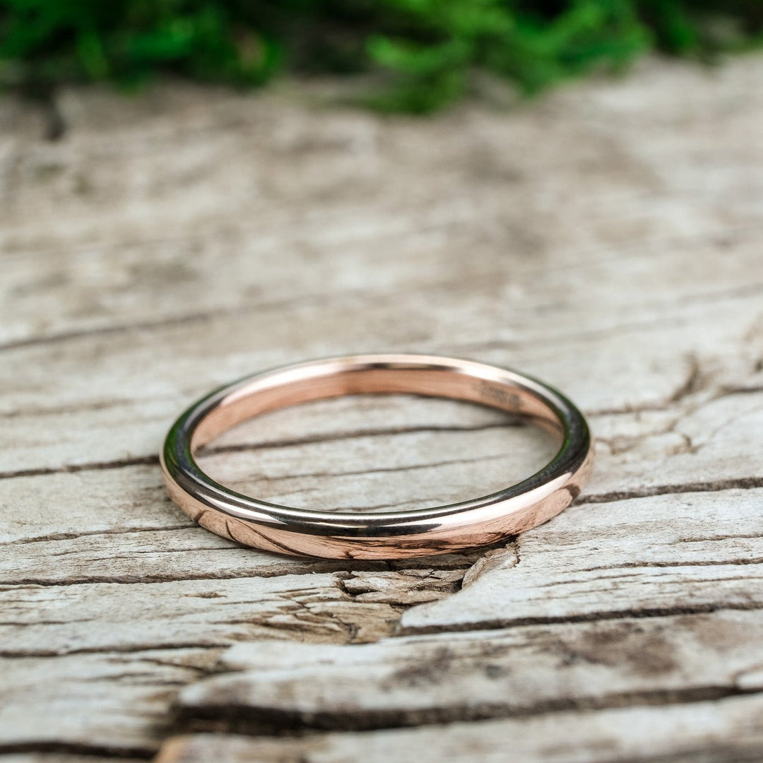 High Polished Rose Gold Band - 2mm