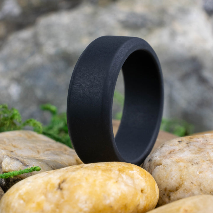 Silicone Black Activity Band / Beveled Edge - 8mm