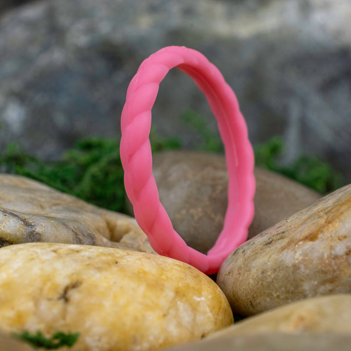 Silicone Hot Pink Rope Activity Band - 2mm