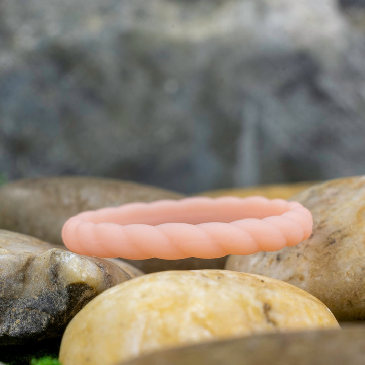 Silicone Peachy Pink Rope Activity Band - 2mm