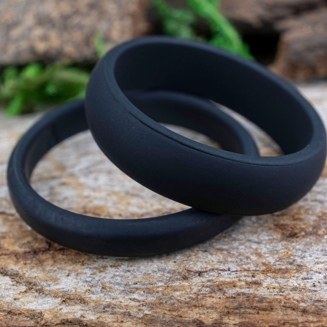 Black Silicone Activity Bands Set – 6mm & 4mm