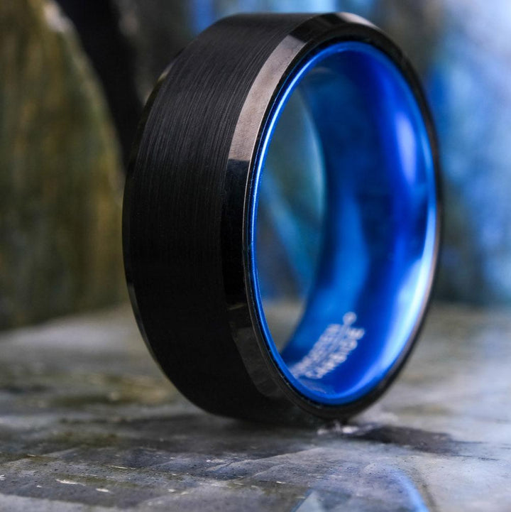 Black Brushed / Polished Blue Interior - 8mm