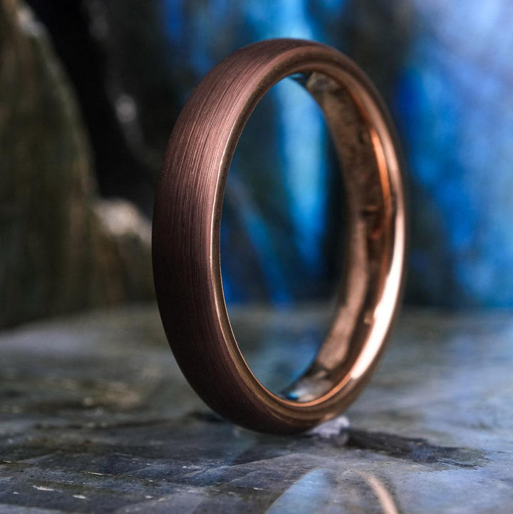 Mocha Brown Brushed / Rose Gold - 4mm