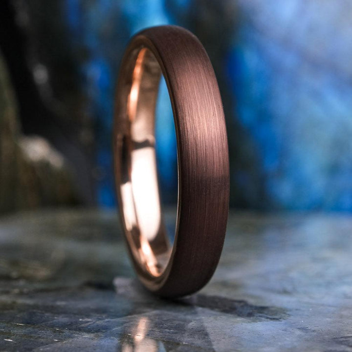 Mocha Brown Brushed / Rose Gold - 4mm