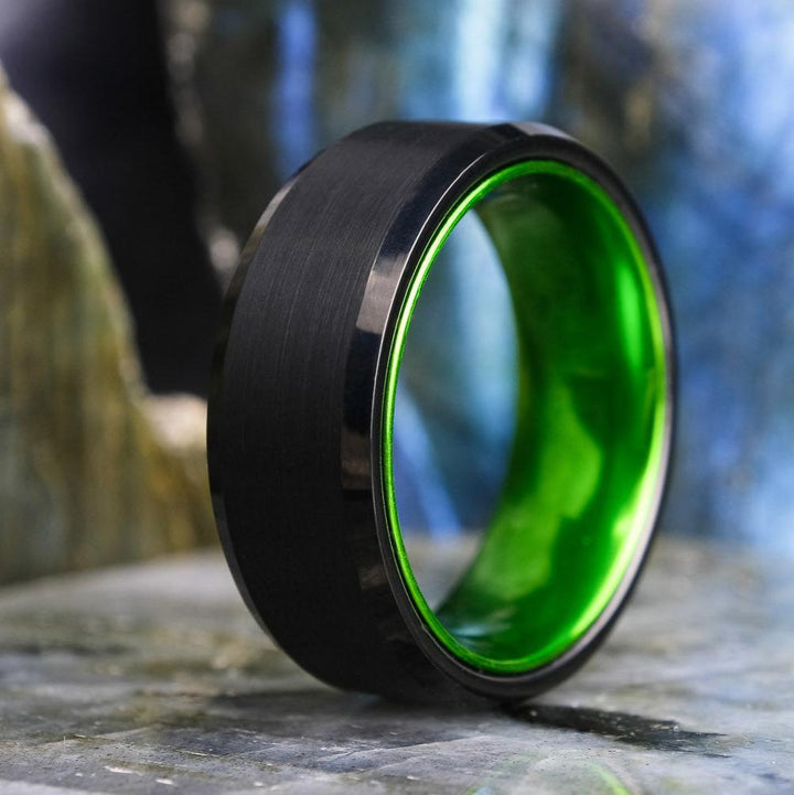 Black Brushed / Polished Green Interior - 8mm