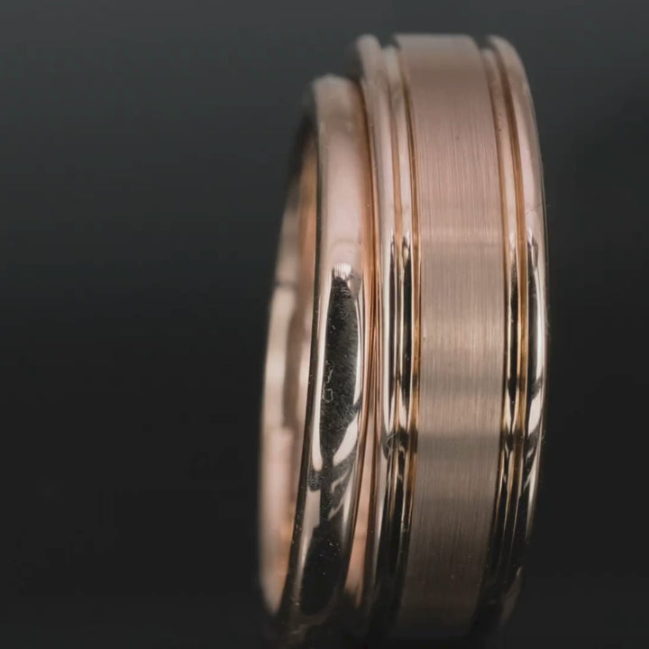 His & Hers Rose Gold Polished Edge Set | 2mm + 6mm