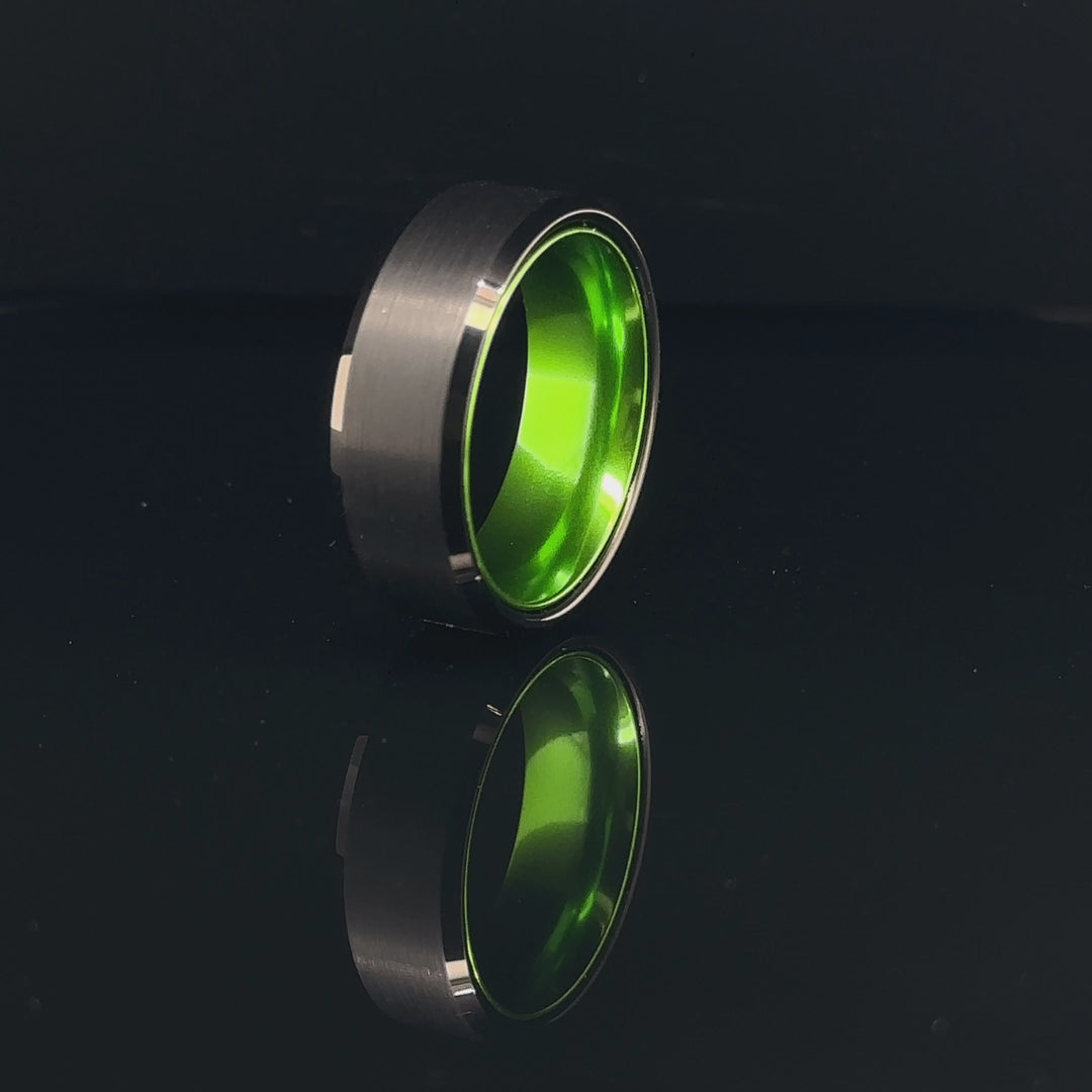 Black Brushed / Polished Green Interior - 8mm