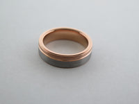 6mm BRUSHED Two-Tone Silver* and Rose Gold* Tungsten Carbide Unisex Band