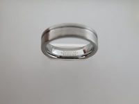 6mm BRUSHED Silver* Tungsten Carbide Unisex Band With Stripe