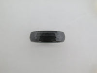 6mm HAMMERED Black Tungsten Carbide Unisex Band