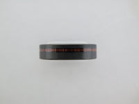 6mm BRUSHED Black Tungsten Carbide Unisex Band with KOA Wood Stripe Inlay