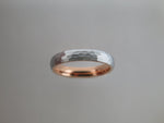 4mm HAMMERED Silver* Tungsten Carbide Unisex Band With Rose Gold* Interior