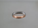 4mm BRUSHED Tungsten Carbide Unisex Band With Rose Gold* Interior