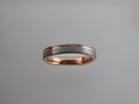 4mm BRUSHED Tungsten Carbide Unisex Band with Rose Gold* Stripe & Interior